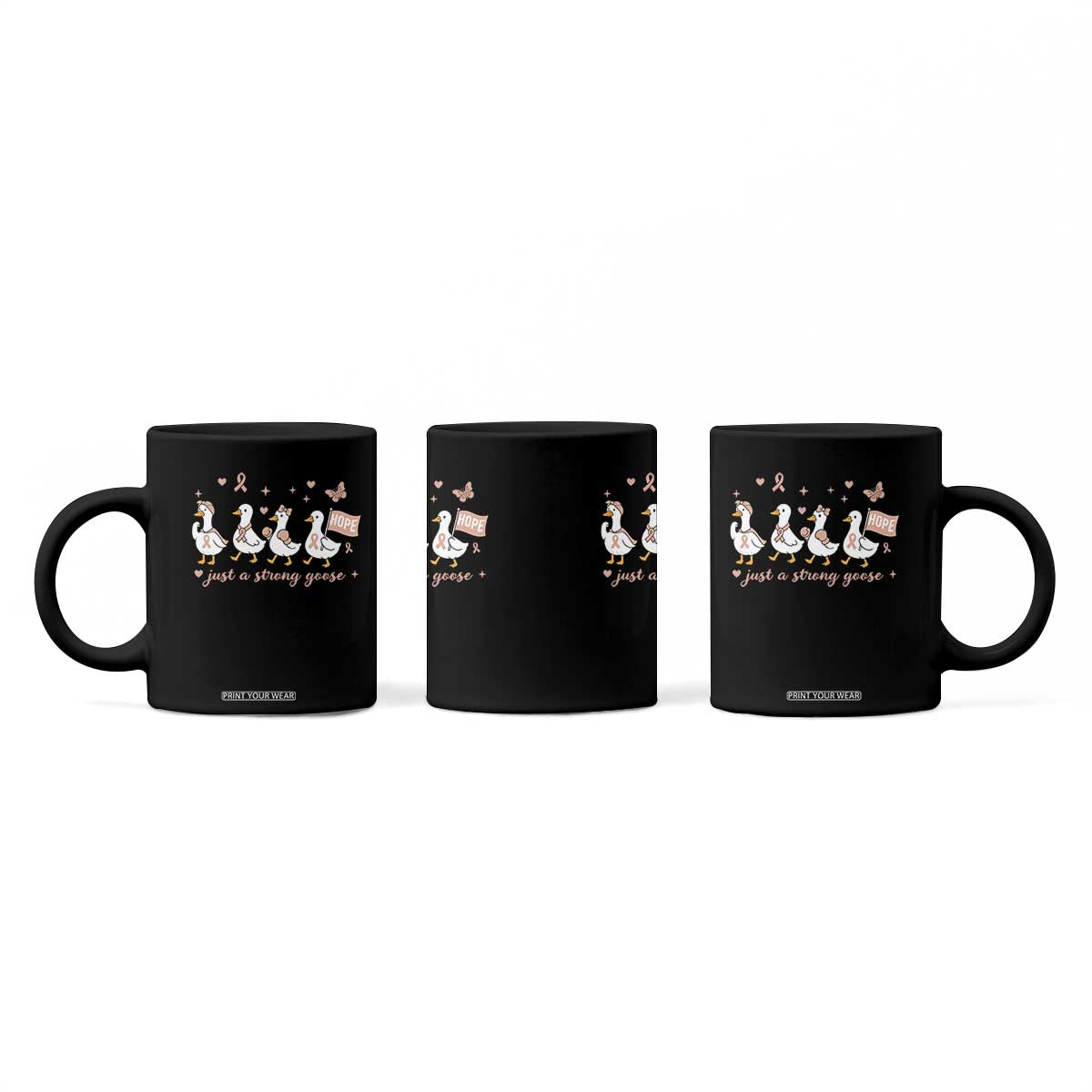 Funny Endometrial Cancer Goose Coffee Mug Just A Strong Goose
