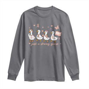Funny Endometrial Cancer Goose Long Sleeve Shirt Just A Strong Goose