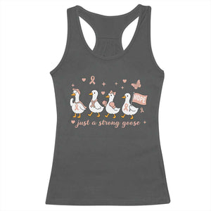 Funny Endometrial Cancer Goose Racerback Tank Top Just A Strong Goose