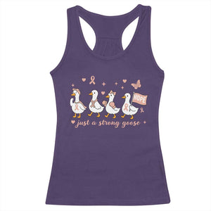 Funny Endometrial Cancer Goose Racerback Tank Top Just A Strong Goose