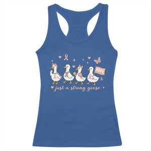 Funny Endometrial Cancer Goose Racerback Tank Top Just A Strong Goose