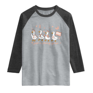 Funny Endometrial Cancer Goose Raglan Shirt Just A Strong Goose