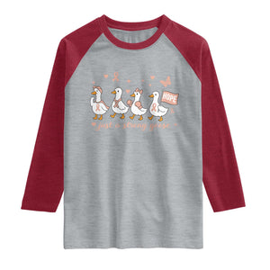 Funny Endometrial Cancer Goose Raglan Shirt Just A Strong Goose