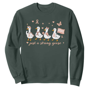 Funny Endometrial Cancer Goose Sweatshirt Just A Strong Goose