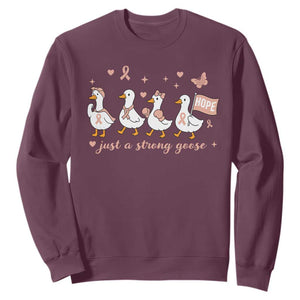 Funny Endometrial Cancer Goose Sweatshirt Just A Strong Goose