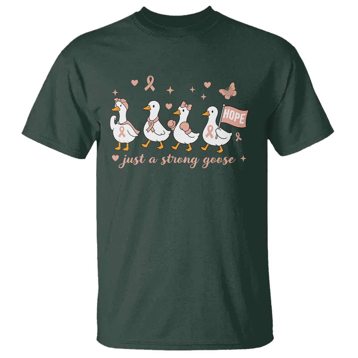 Funny Endometrial Cancer Goose T Shirt Just A Strong Goose
