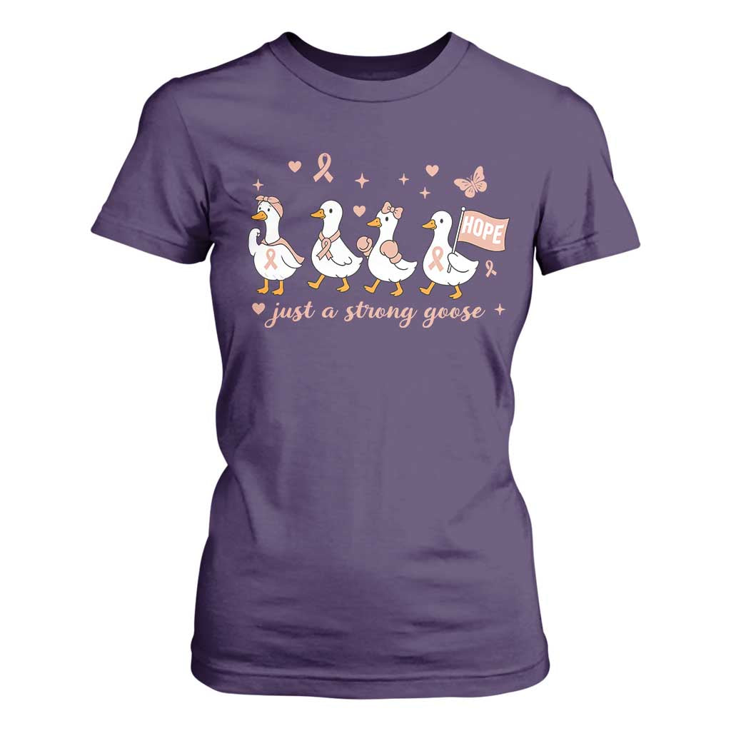 Funny Endometrial Cancer Goose T Shirt For Women Just A Strong Goose