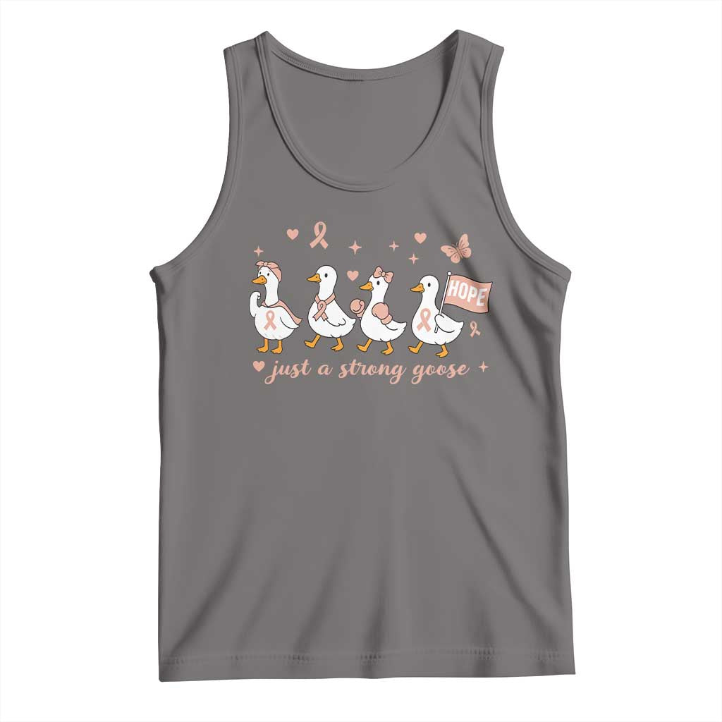Funny Endometrial Cancer Goose Tank Top Just A Strong Goose