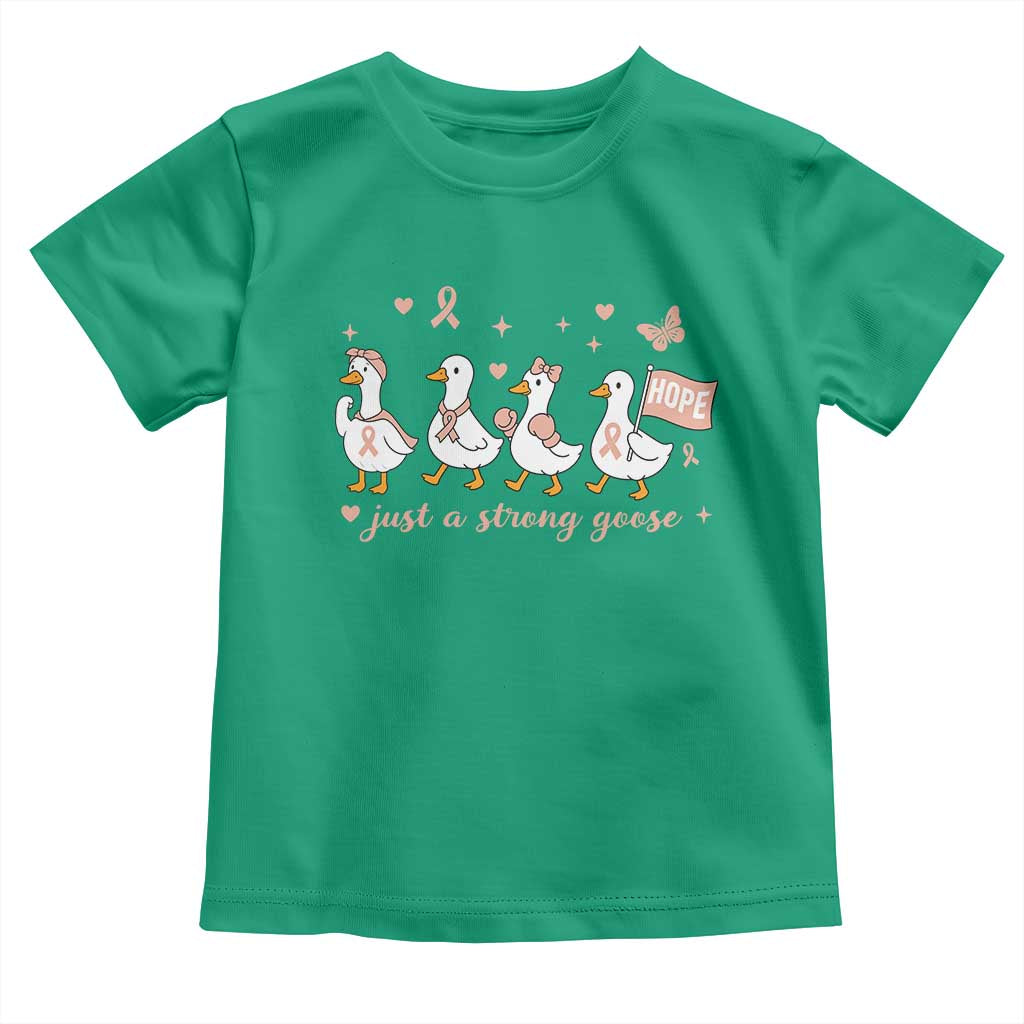 Funny Endometrial Cancer Goose Toddler T Shirt Just A Strong Goose