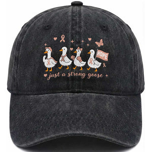 Funny Endometrial Cancer Goose Washed Cotton Baseball Cap Just A Strong Goose