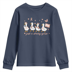 Funny Endometrial Cancer Goose Youth Sweatshirt Just A Strong Goose