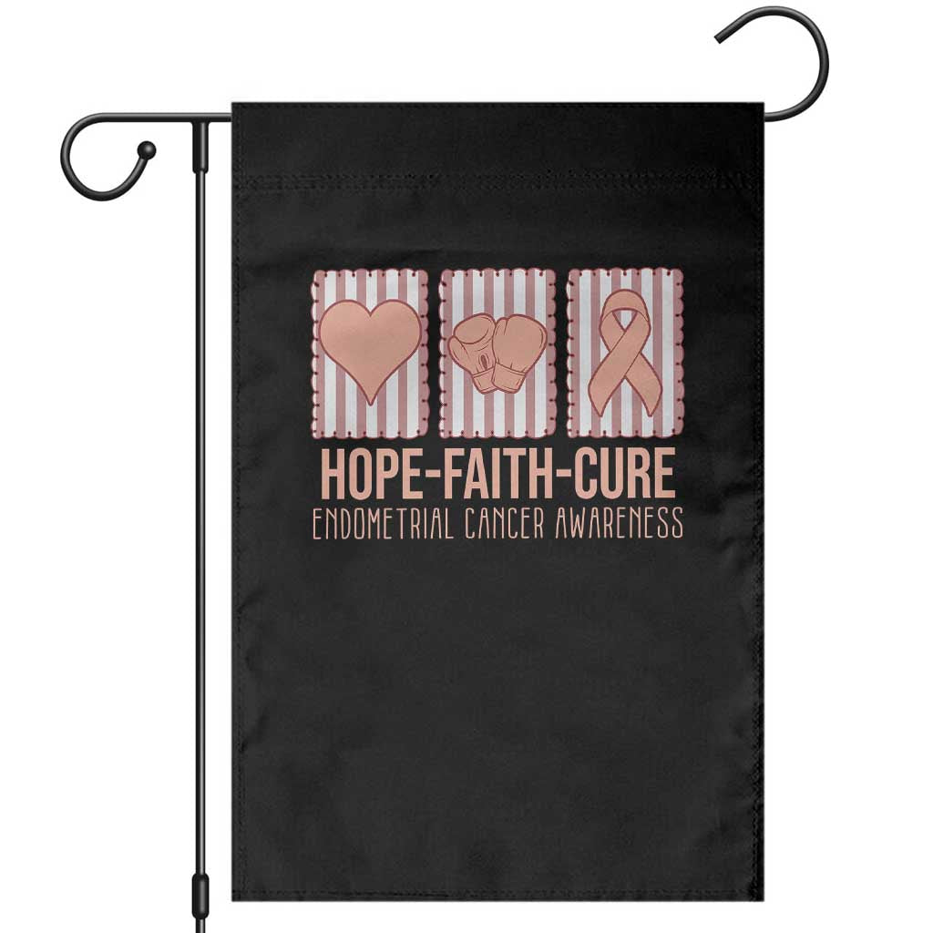Endometrial Cancer Awareness Garden Flag Hope Faith Cure Peach Ribbon TS12 Black Print Your Wear