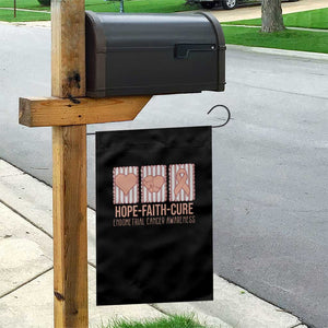 Endometrial Cancer Awareness Garden Flag Hope Faith Cure Peach Ribbon