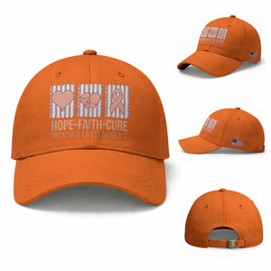 Endometrial Cancer Awareness Baseball Cap Hope Faith Cure Peach Ribbon