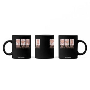 Endometrial Cancer Awareness Coffee Mug Hope Faith Cure Peach Ribbon