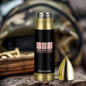 Endometrial Cancer Awareness Bullet Tumbler Hope Faith Cure Peach Ribbon