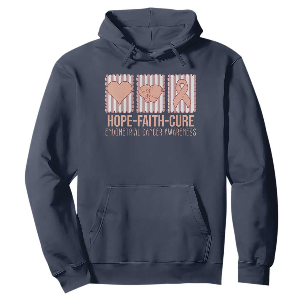 Endometrial Cancer Awareness Hoodie Hope Faith Cure Peach Ribbon