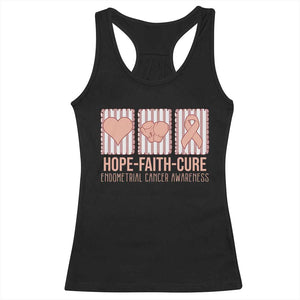 Endometrial Cancer Awareness Racerback Tank Top Hope Faith Cure Peach Ribbon