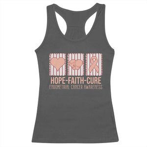 Endometrial Cancer Awareness Racerback Tank Top Hope Faith Cure Peach Ribbon