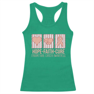 Endometrial Cancer Awareness Racerback Tank Top Hope Faith Cure Peach Ribbon