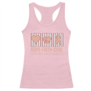 Endometrial Cancer Awareness Racerback Tank Top Hope Faith Cure Peach Ribbon