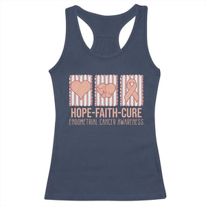 Endometrial Cancer Awareness Racerback Tank Top Hope Faith Cure Peach Ribbon