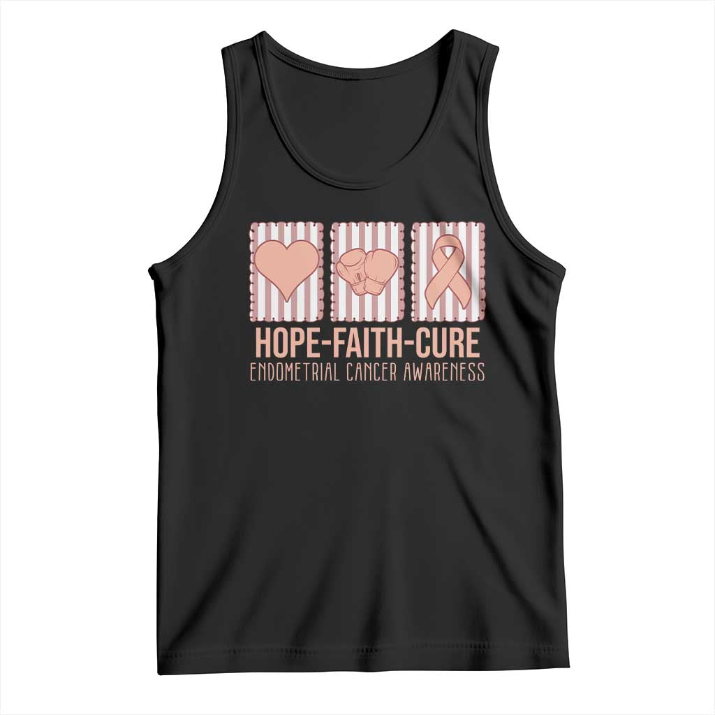 Endometrial Cancer Awareness Tank Top Hope Faith Cure Peach Ribbon