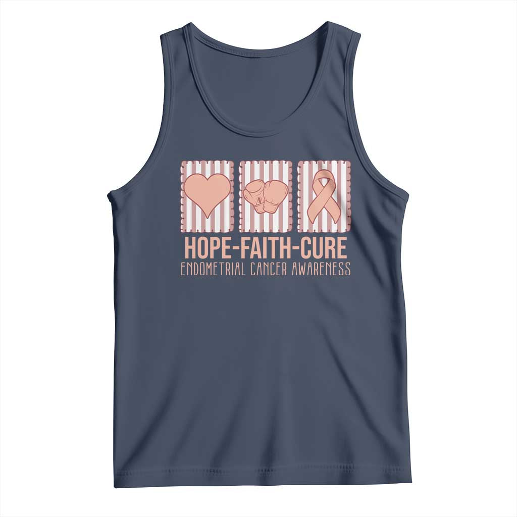 Endometrial Cancer Awareness Tank Top Hope Faith Cure Peach Ribbon