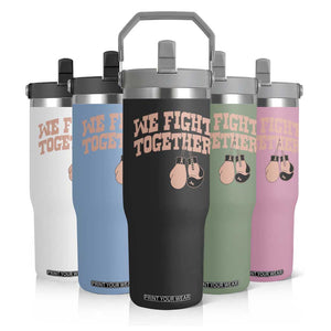 Endometrial Cancer Warrior Flip Straw Tumbler We Fight Together Boxing Gift