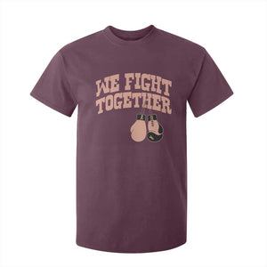 Endometrial Cancer Warrior T Shirt For Kid We Fight Together Boxing Gift