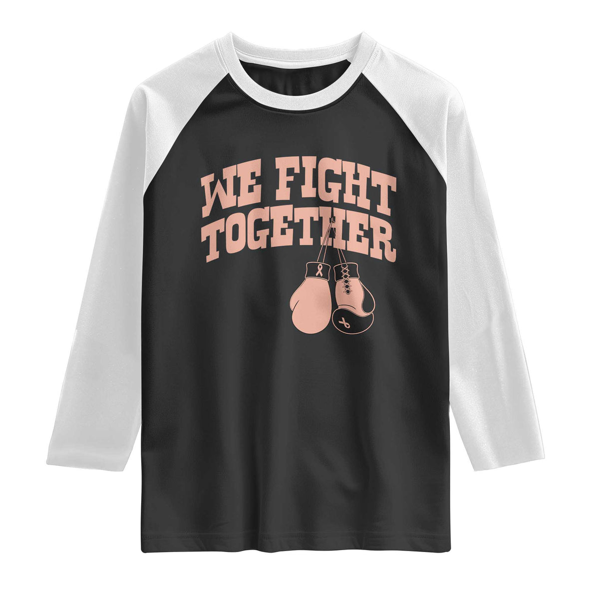 Endometrial Cancer Warrior Raglan Shirt We Fight Together Boxing Gift