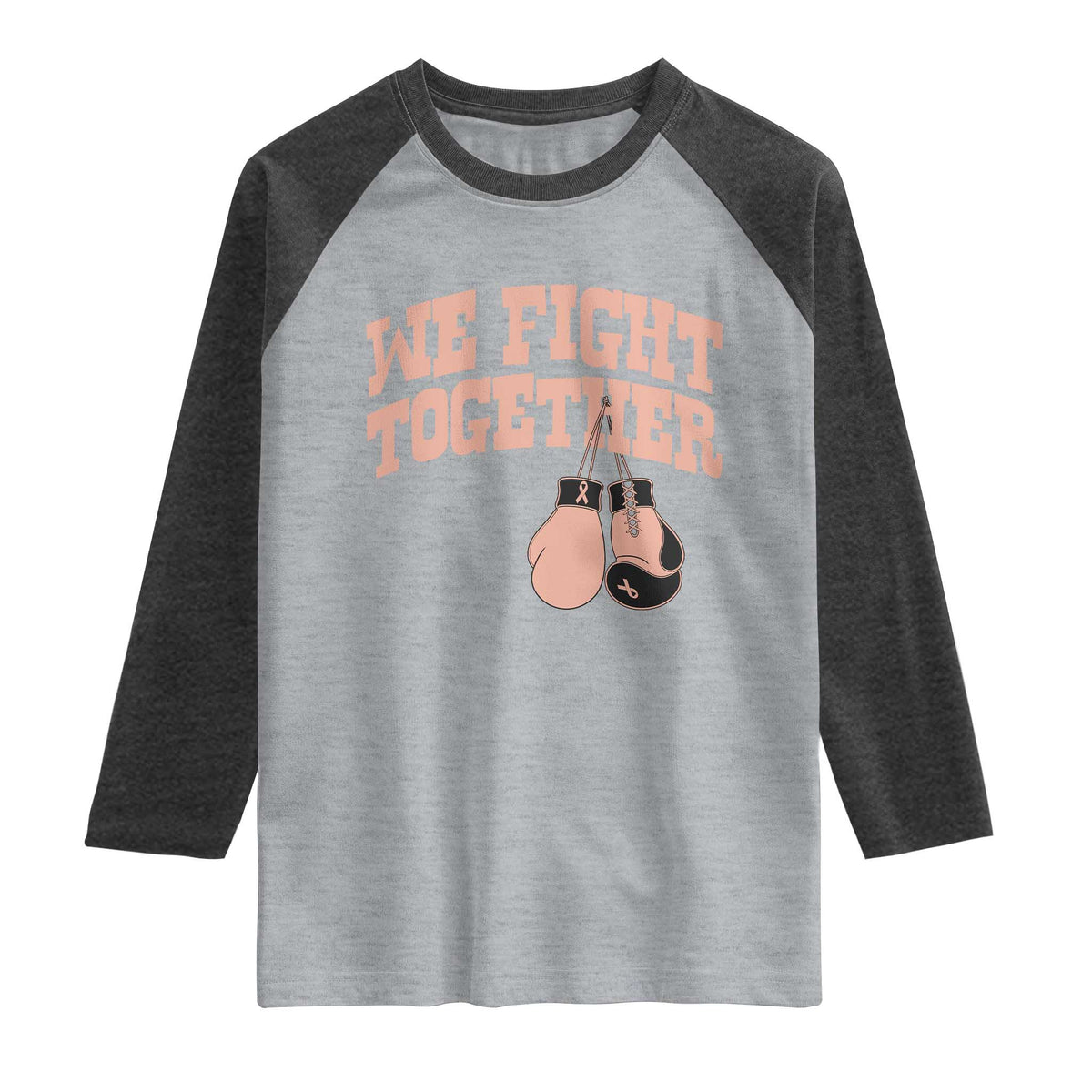 Endometrial Cancer Warrior Raglan Shirt We Fight Together Boxing Gift
