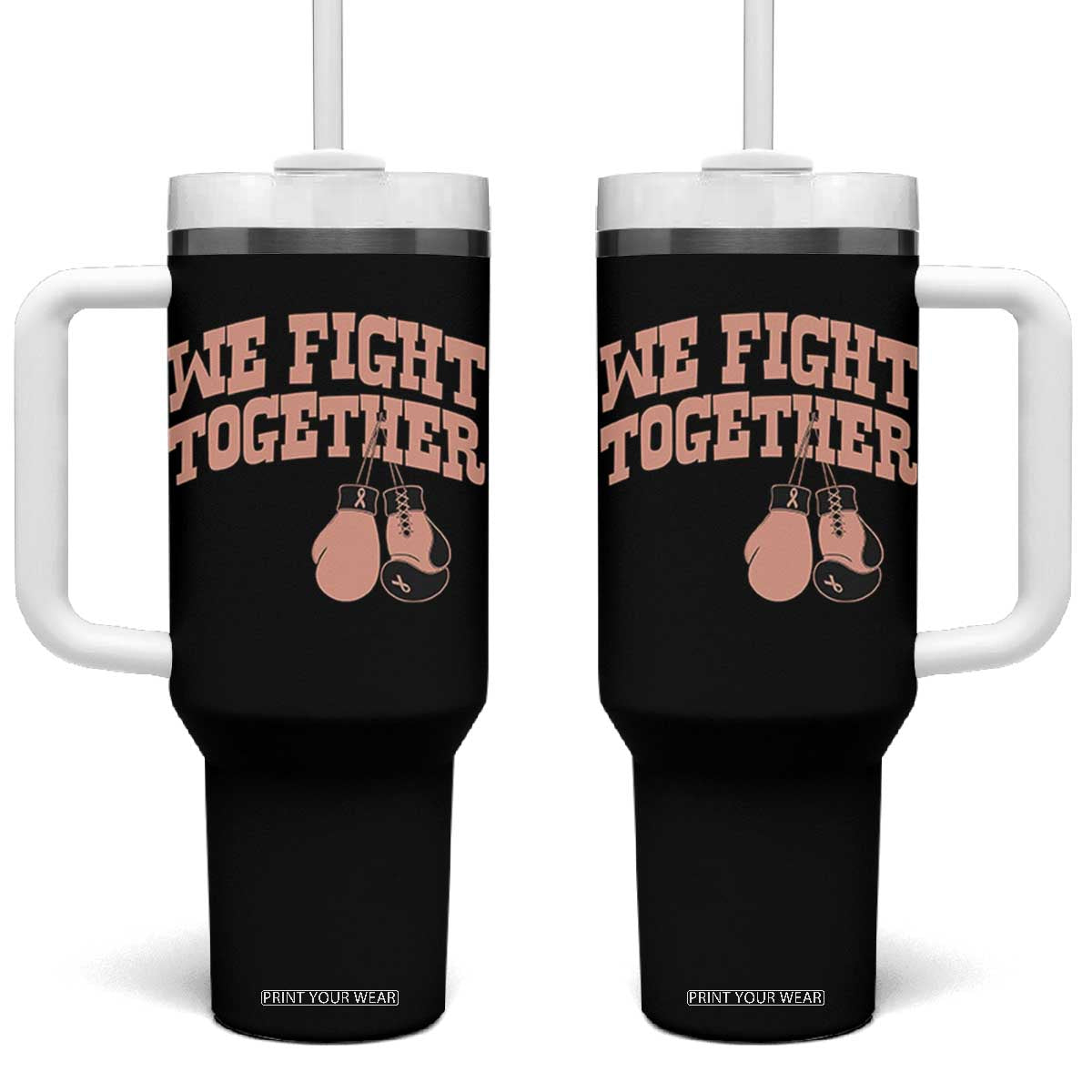 Endometrial Cancer Warrior Tumbler With Handle We Fight Together Boxing Gift