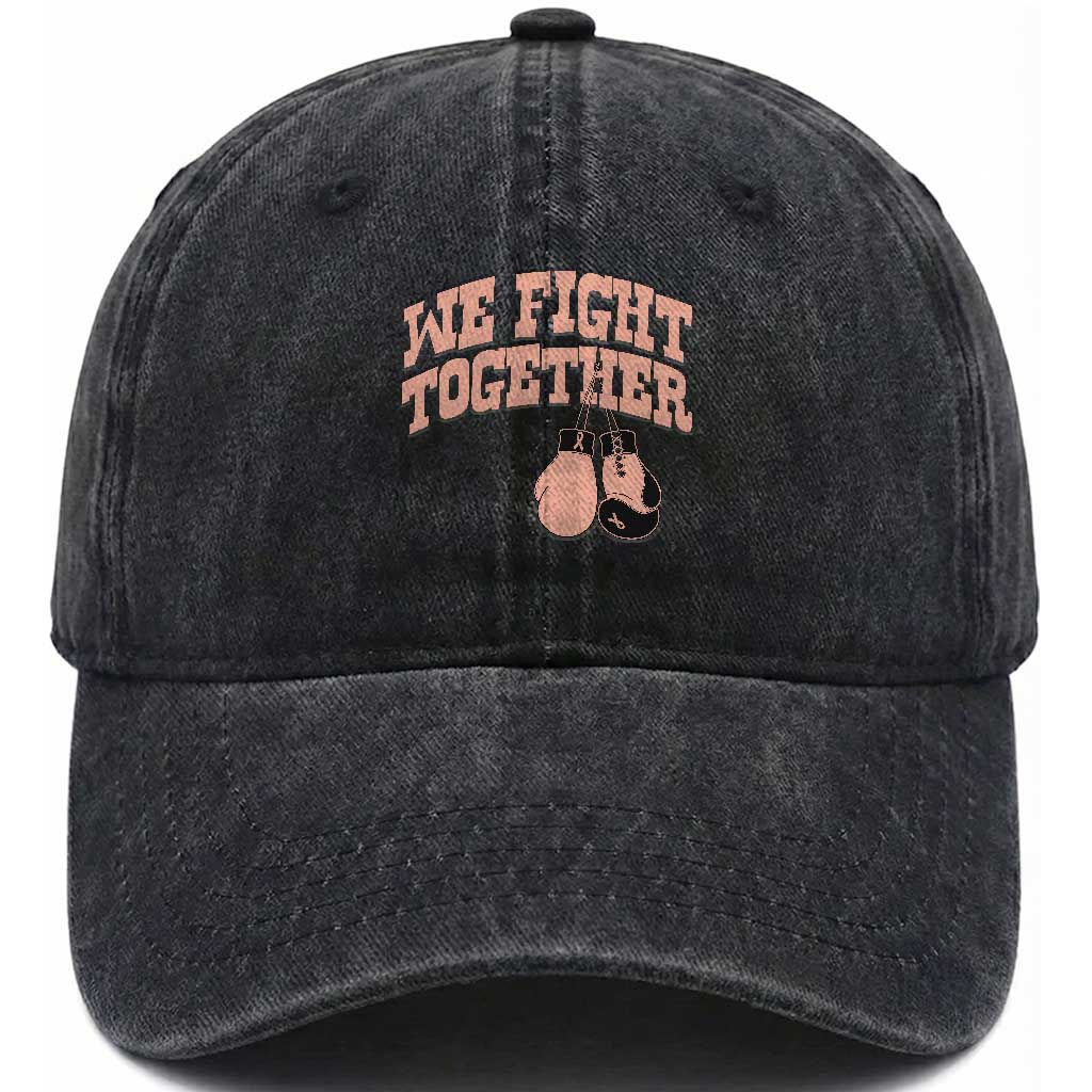 Endometrial Cancer Warrior Washed Cotton Baseball Cap We Fight Together Boxing Gift