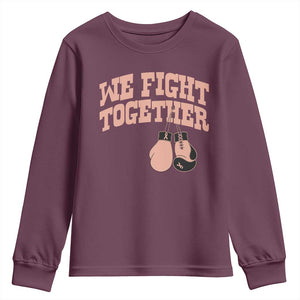 Endometrial Cancer Warrior Youth Sweatshirt We Fight Together Boxing Gift