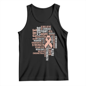 Endometrial Cancer Awareness Tank Top Warrior Survivor Peach Ribbon