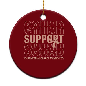 Endometrial Cancer Awareness Ceramic Ornament Support Squad Ribbon Warrior
