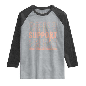 Endometrial Cancer Awareness Raglan Shirt Support Squad Ribbon Warrior