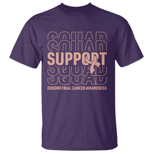 Endometrial Cancer Awareness T Shirt Support Squad Ribbon Warrior