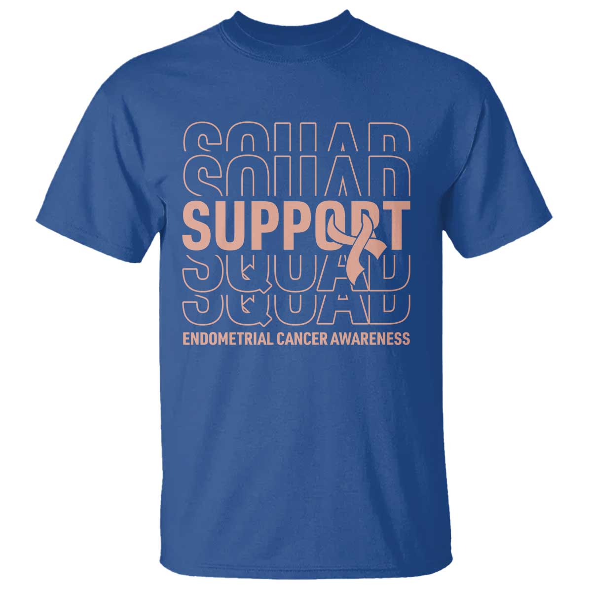 Endometrial Cancer Awareness T Shirt Support Squad Ribbon Warrior