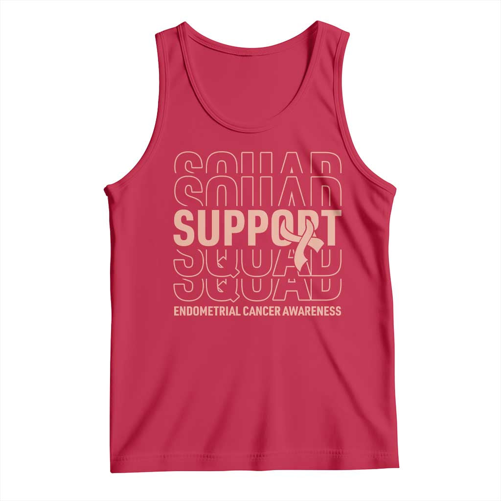 Endometrial Cancer Awareness Tank Top Support Squad Ribbon Warrior