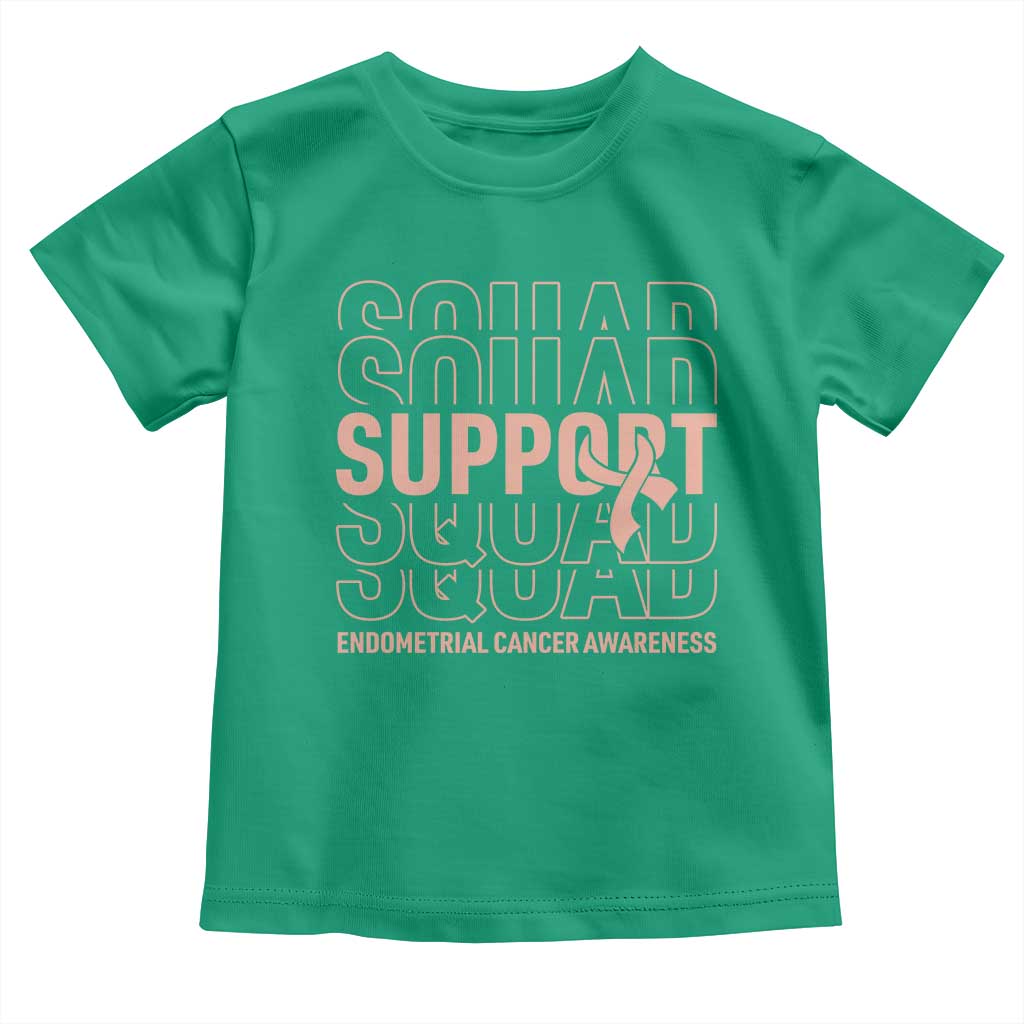 Endometrial Cancer Awareness Toddler T Shirt Support Squad Ribbon Warrior