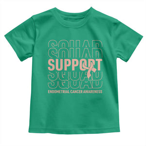 Endometrial Cancer Awareness Toddler T Shirt Support Squad Ribbon Warrior
