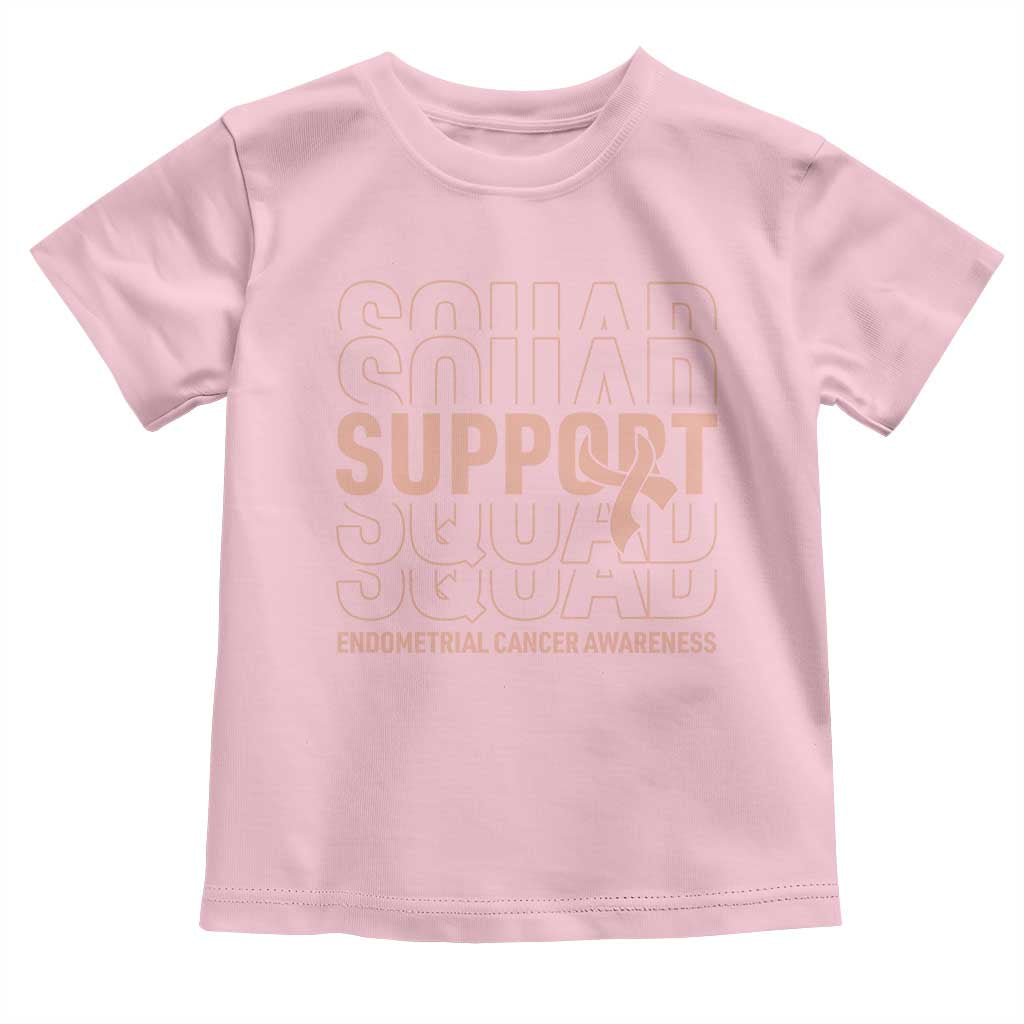 Endometrial Cancer Awareness Toddler T Shirt Support Squad Ribbon Warrior