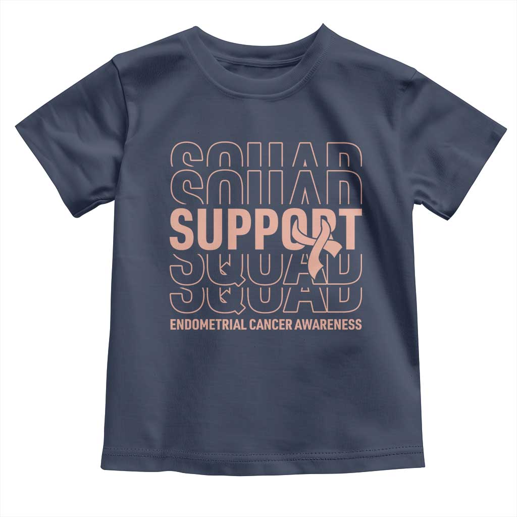 Endometrial Cancer Awareness Toddler T Shirt Support Squad Ribbon Warrior