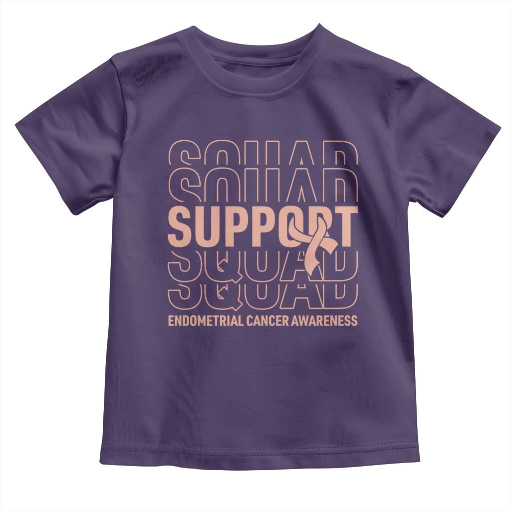 Endometrial Cancer Awareness Toddler T Shirt Support Squad Ribbon Warrior