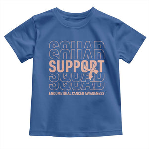 Endometrial Cancer Awareness Toddler T Shirt Support Squad Ribbon Warrior
