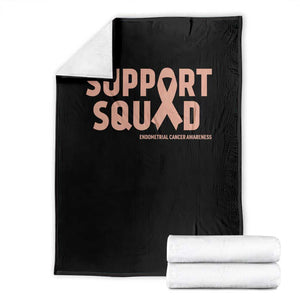Endometrial Cancer Awareness Throw Blanket Support Squad Warrior Gift