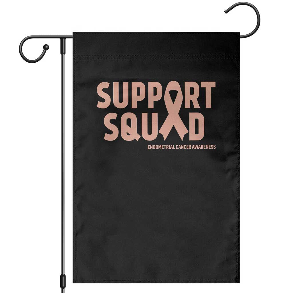 Endometrial Cancer Awareness Garden Flag Support Squad Warrior Gift