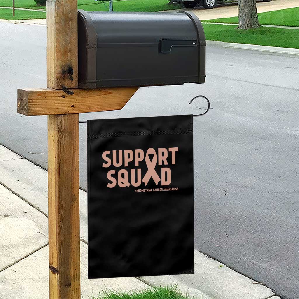 Endometrial Cancer Awareness Garden Flag Support Squad Warrior Gift